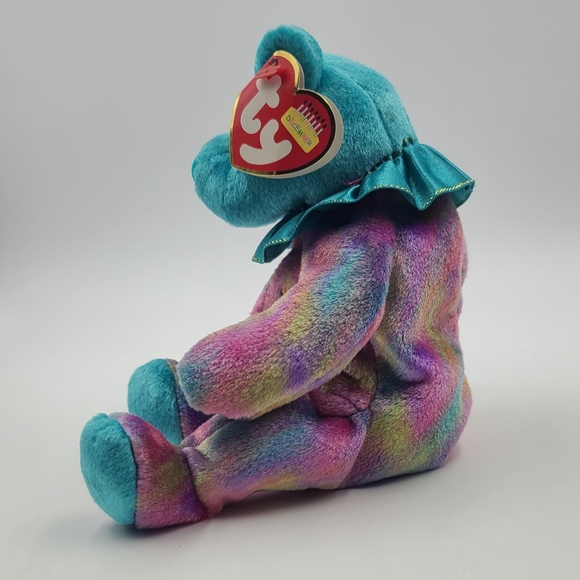 Ty December Turquoise Birthday Bear Beanie Babies Baby Collection With Tags - Picture 2 of 4